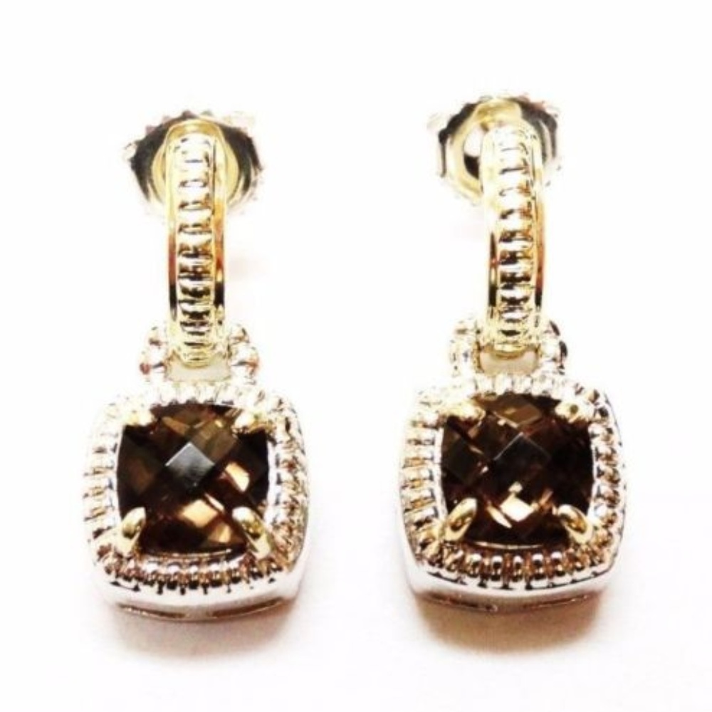 CHARLES KRYPELL .925 14K Smoky Quartz Earrings